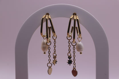 PEARL STAR EARRINGS